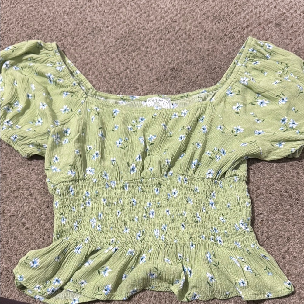 Floral Green Top